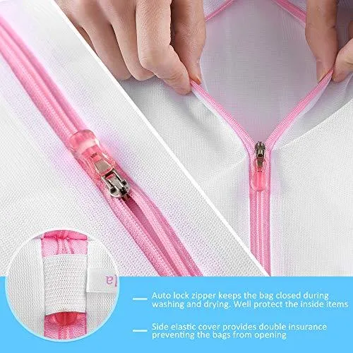 7Pcs Mesh Laundry Bags for Delicates with Premium Zipper, Travel Storage Organize Bag, Clothing Washing Bags