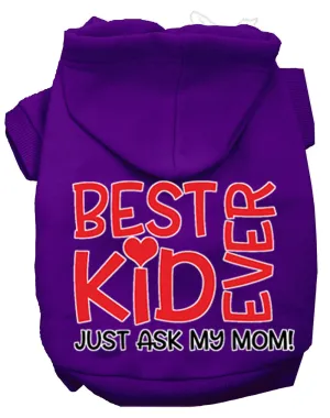 Ask My Mom Screen Print Dog Hoodie Purple S