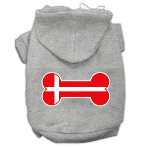 Bone Shaped Denmark Flag Screen Print Pet Hoodies Grey Xl (16)