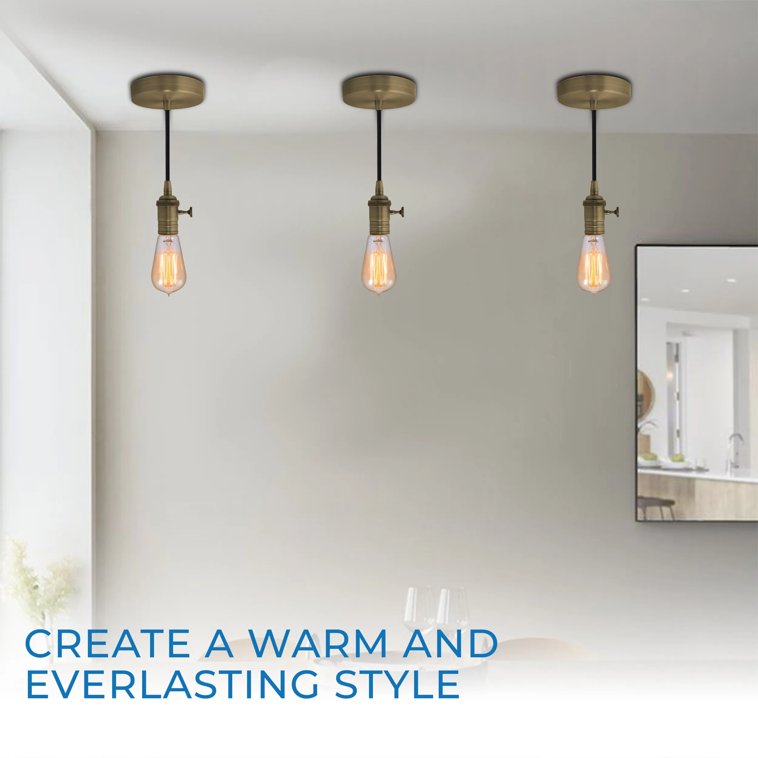 Bulbrite 810083 Pendant Fixtures Warm Gold Direct Wire Vintage
