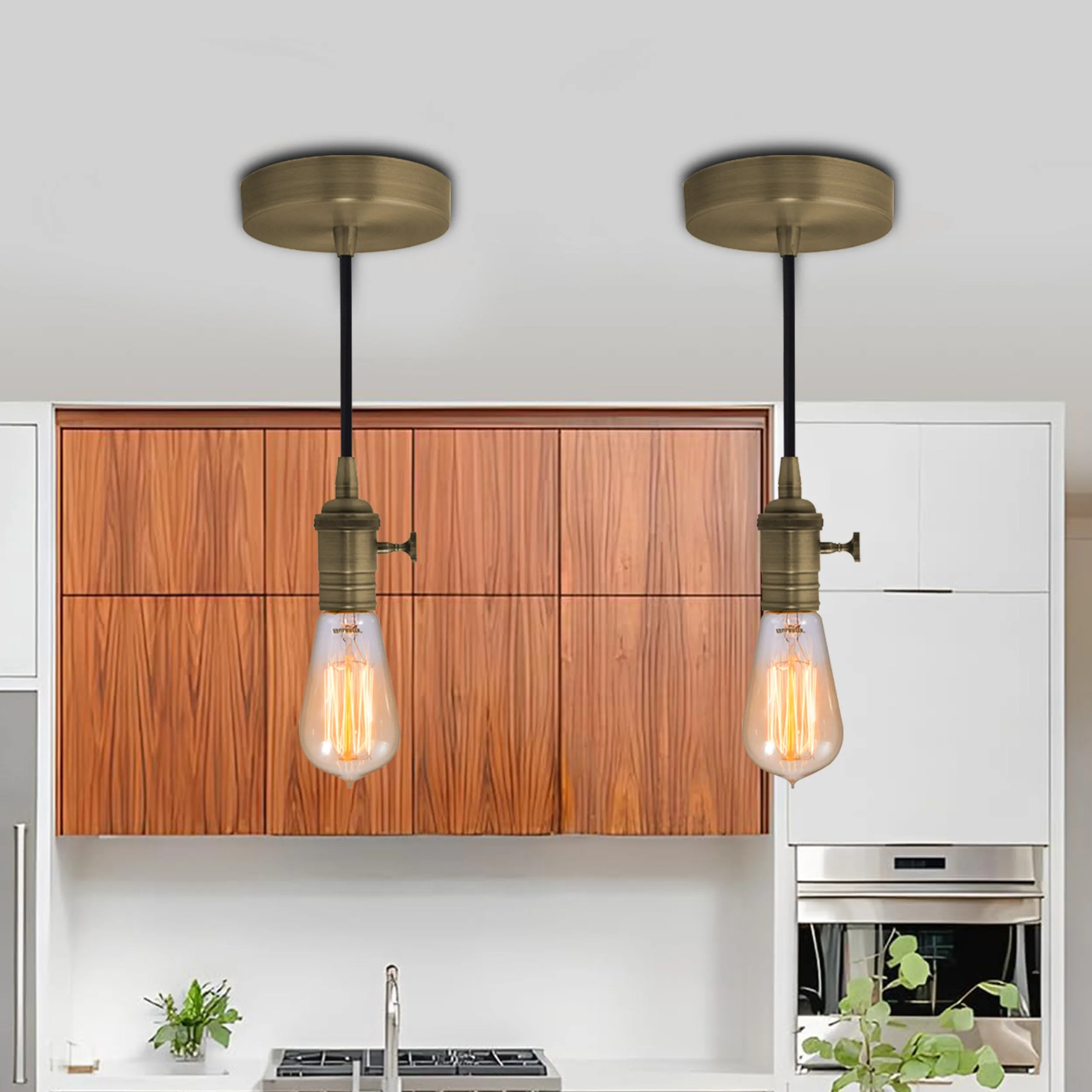 Bulbrite 810083 Pendant Fixtures Warm Gold Direct Wire Vintage