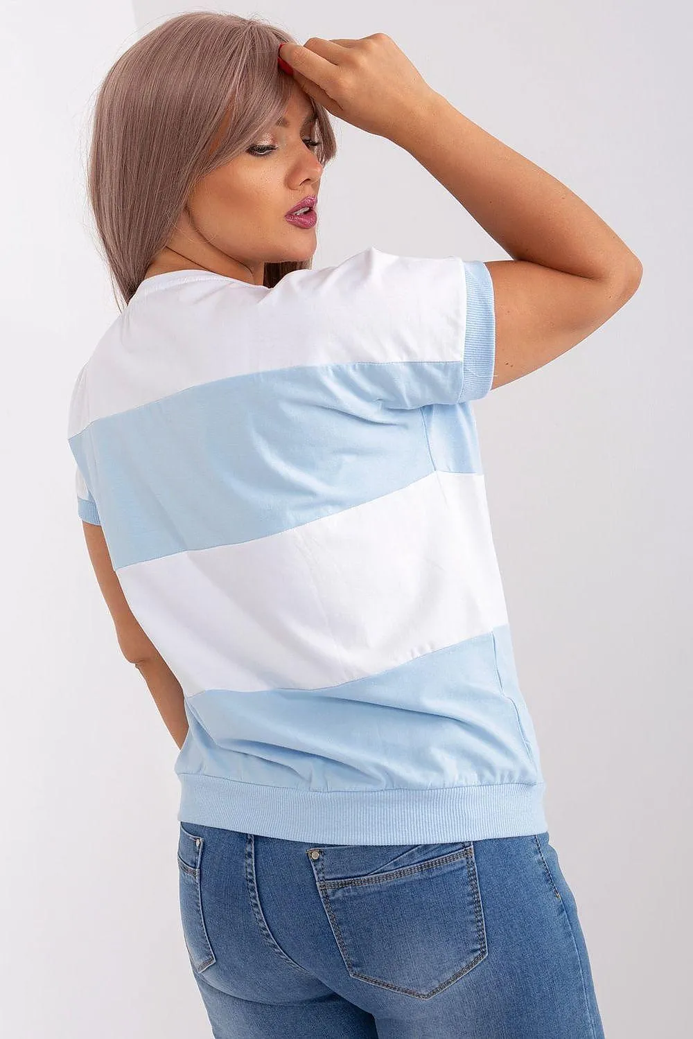 Chic Cotton Plus Size Striped Blouse