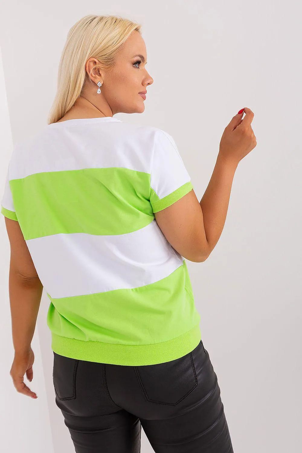 Chic Cotton Plus Size Striped Blouse