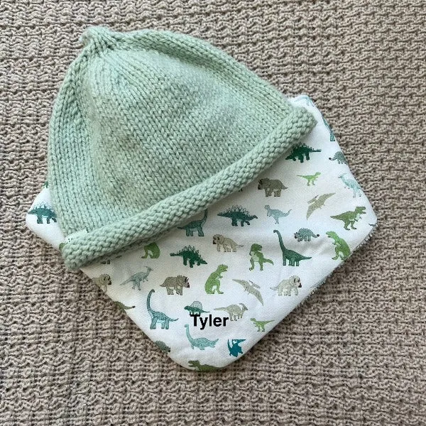 Dribble Bib and Baby Beanie Set