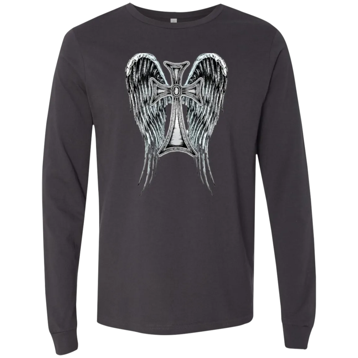 Heraldic Wing cross Men's Jersey LS T-Shirt, Men's Long Sleeve Crewneck, Men's Long Sleeve T-Shirt, Crewneck Shirt