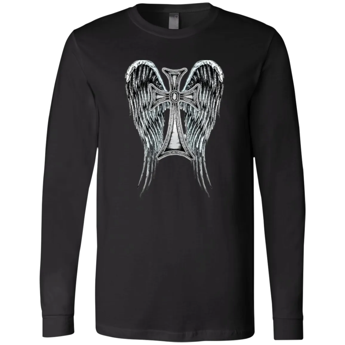 Heraldic Wing cross Men's Jersey LS T-Shirt, Men's Long Sleeve Crewneck, Men's Long Sleeve T-Shirt, Crewneck Shirt