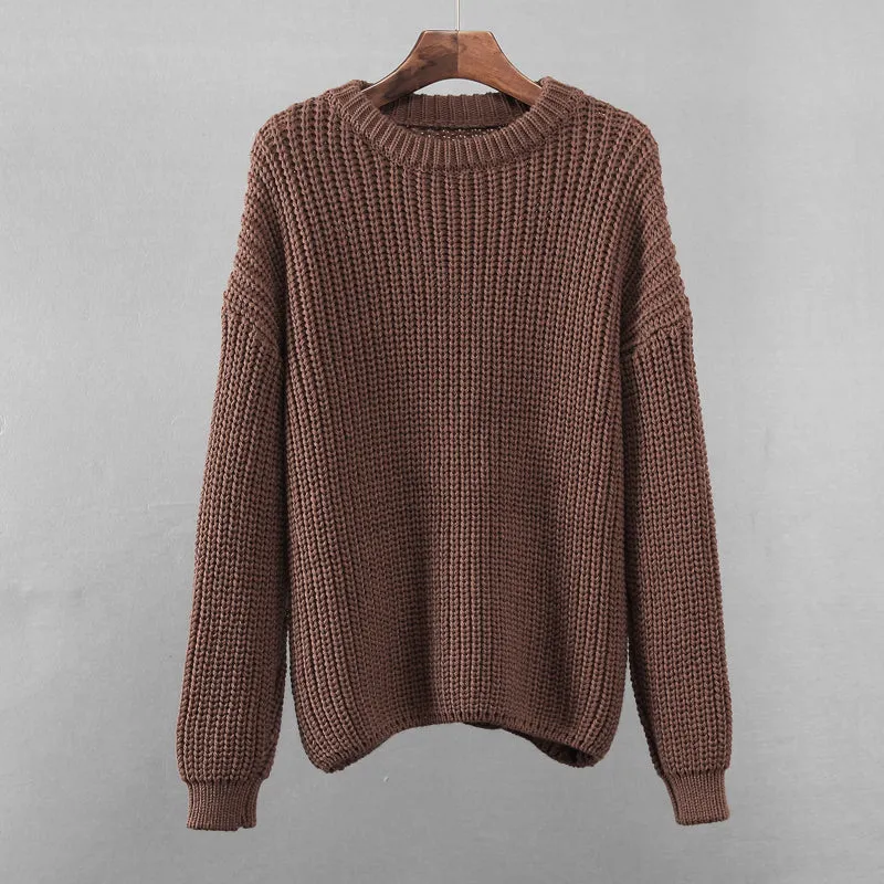 Hirsionsan Loose Elegant Knitted Sweater Oversized