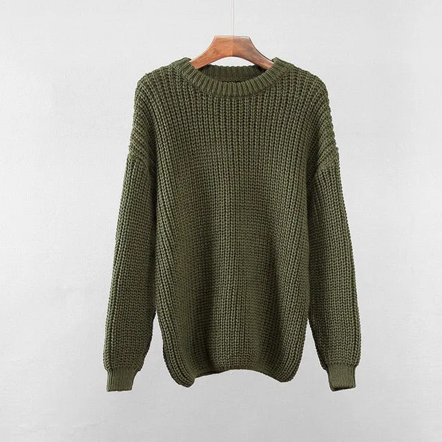 Hirsionsan Loose Elegant Knitted Sweater Oversized