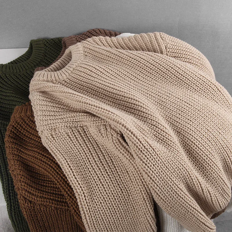 Hirsionsan Loose Elegant Knitted Sweater Oversized