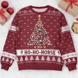 Ho Ho Horse Funny Christmas Tree - Personalized Ugly Sweater