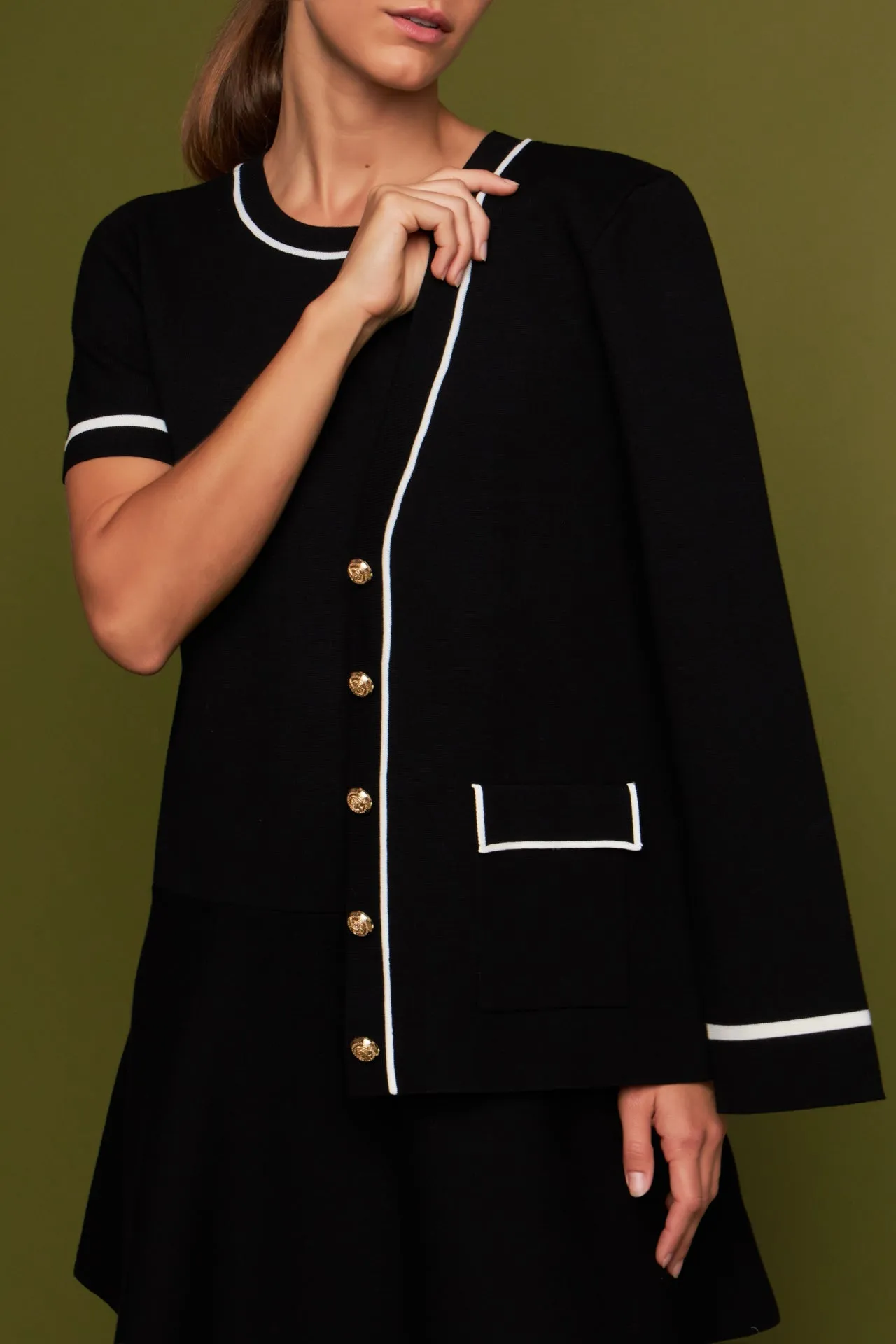 Knit Contrast Cardigan