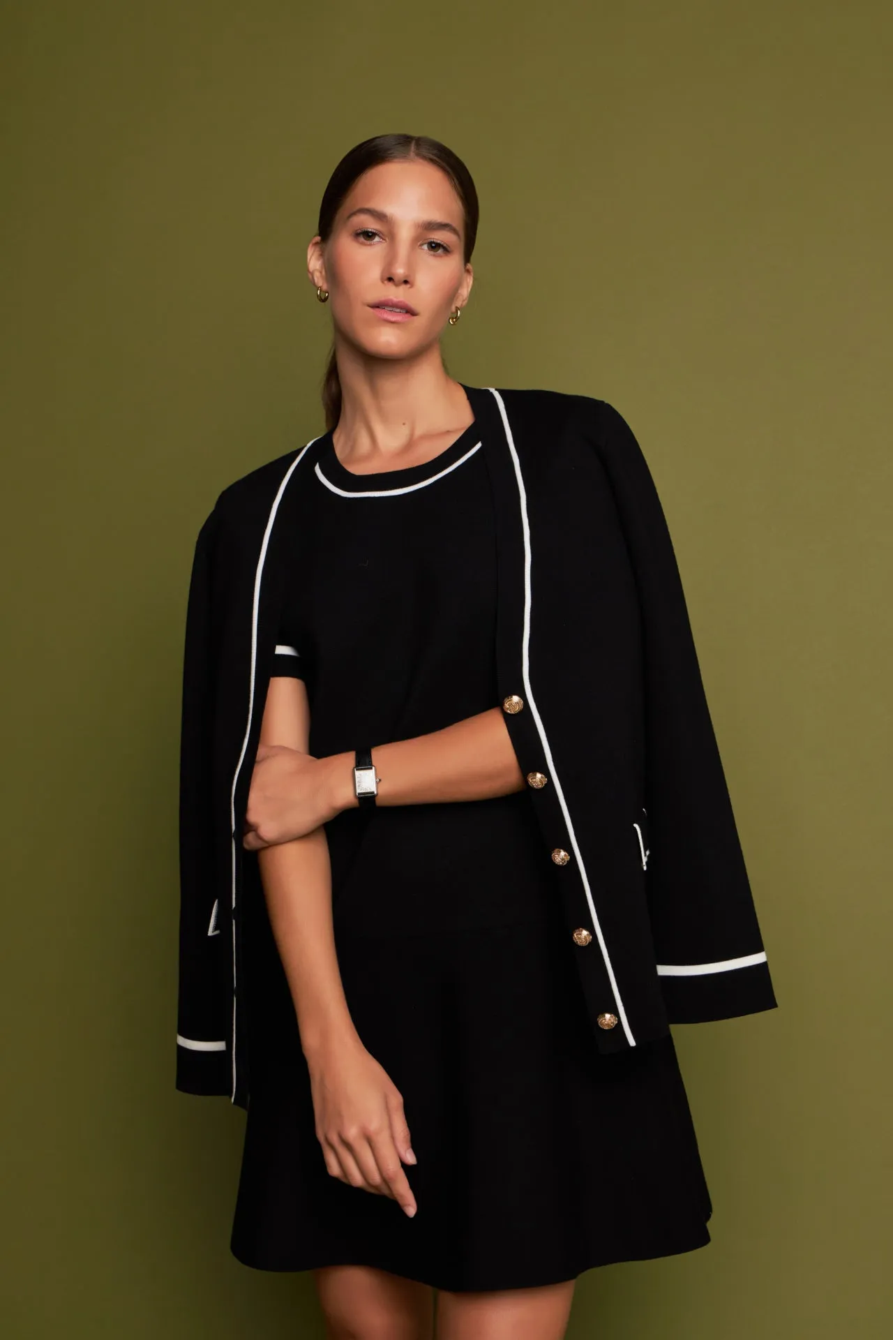 Knit Contrast Cardigan