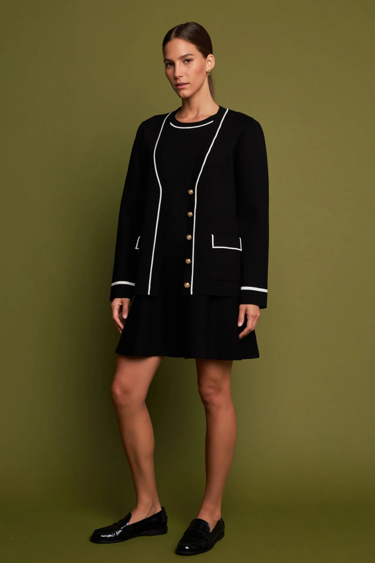 Knit Contrast Cardigan