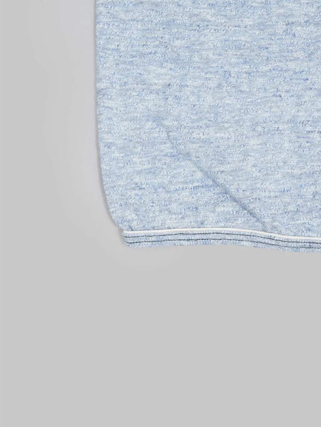 Loop & Weft Super Slub Tube Knit Edge Piping Crewneck T-Shirt Heather Blue