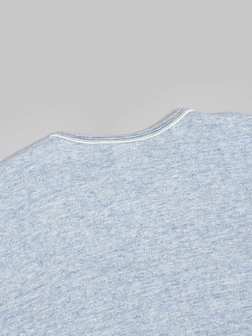 Loop & Weft Super Slub Tube Knit Edge Piping Crewneck T-Shirt Heather Blue