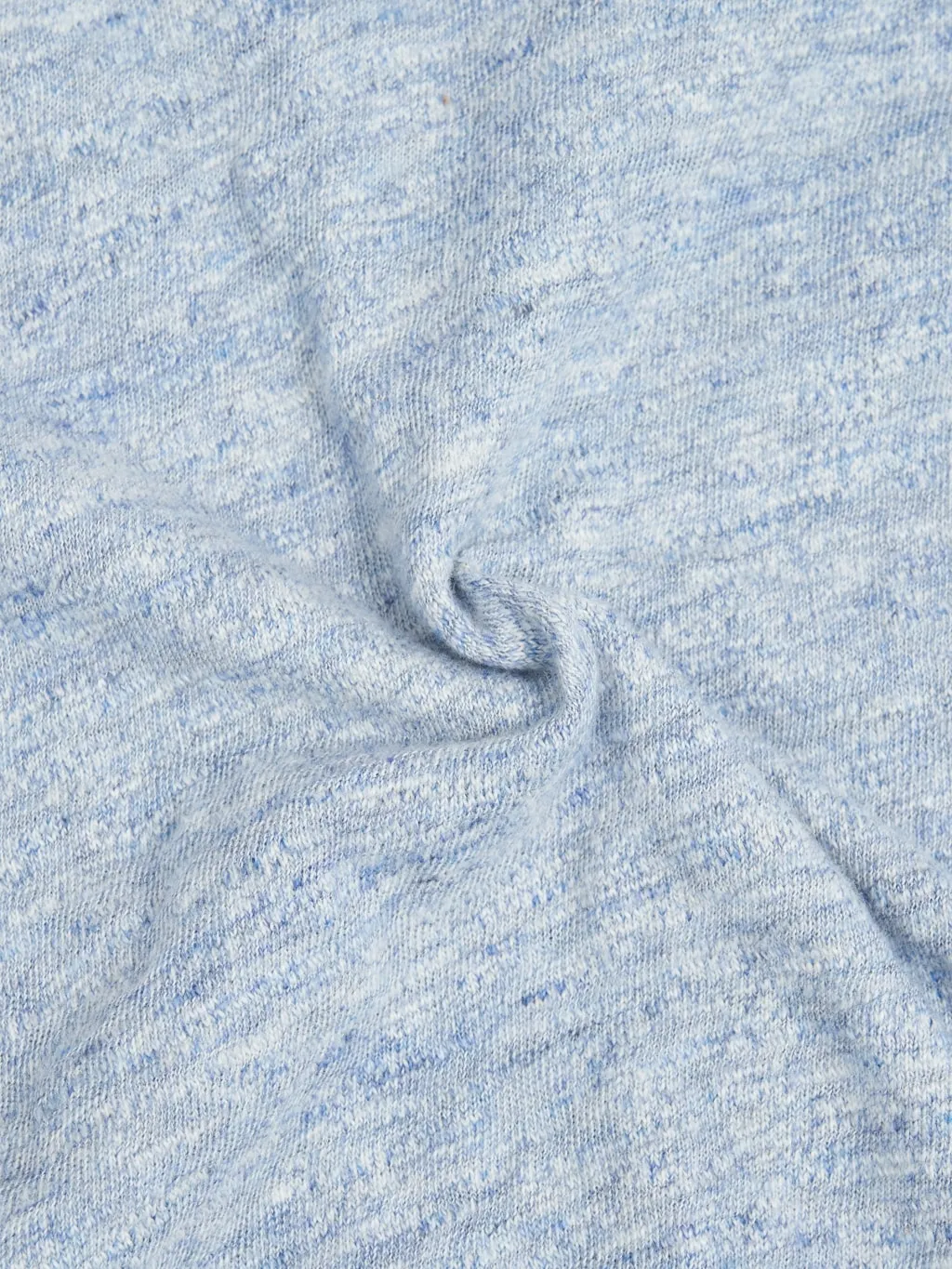 Loop & Weft Super Slub Tube Knit Edge Piping Crewneck T-Shirt Heather Blue