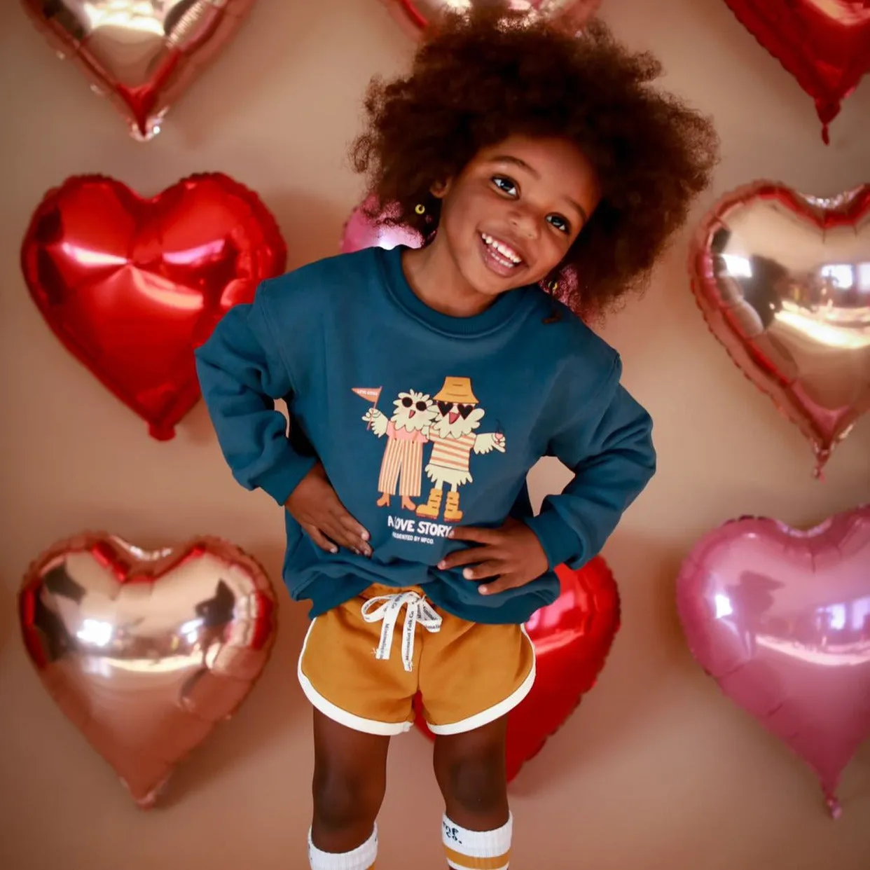 LOVE BIRDS | oversized  drop shoulder Pullover | KIDS