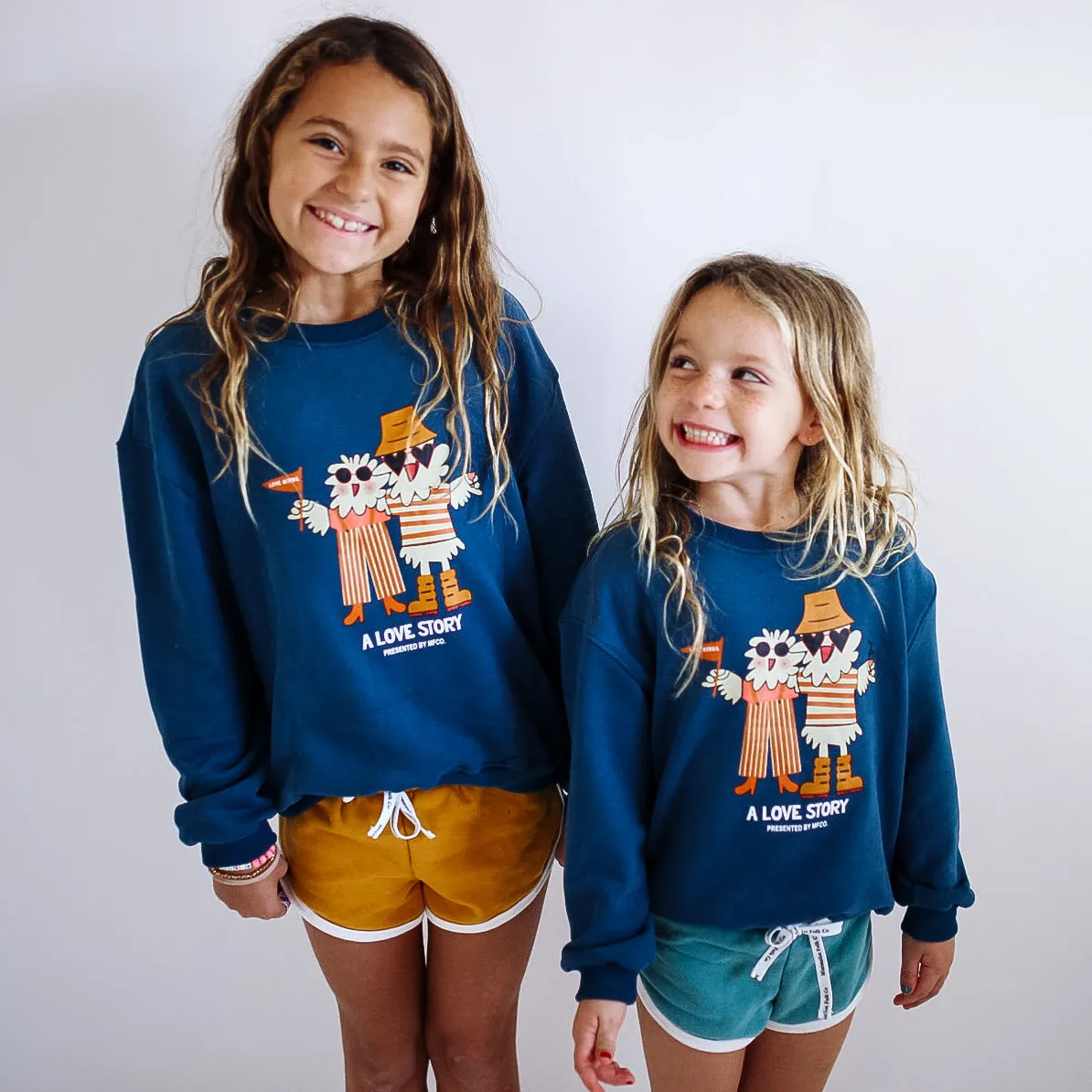 LOVE BIRDS | oversized  drop shoulder Pullover | KIDS