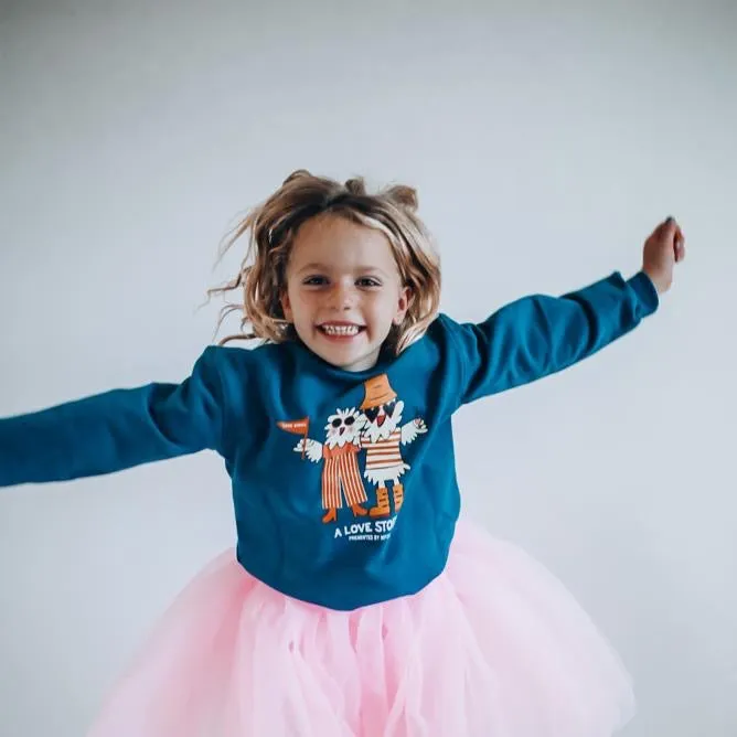 LOVE BIRDS | oversized  drop shoulder Pullover | KIDS