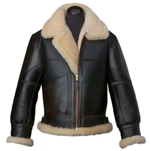 Men's Black B3 Bomber Flying Leather Jacket - Stylish & Warm