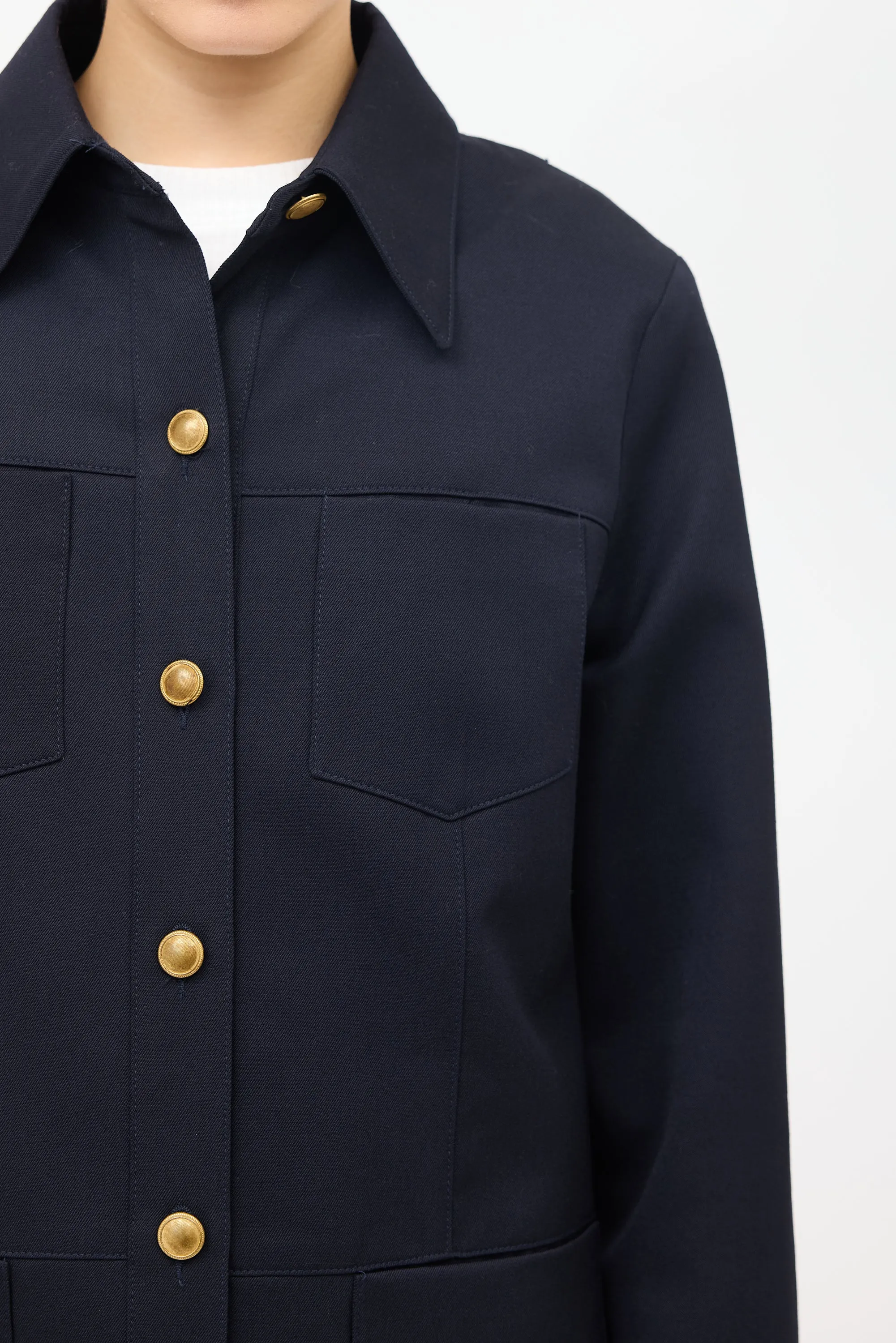 Navy Wool Four Pocket Jacket
