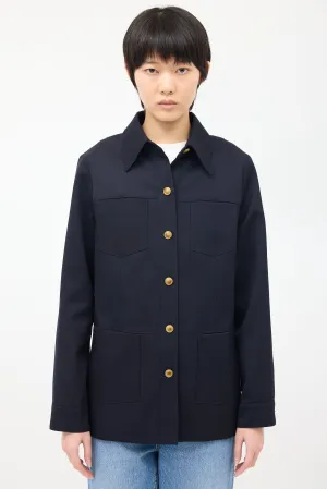 Navy Wool Four Pocket Jacket