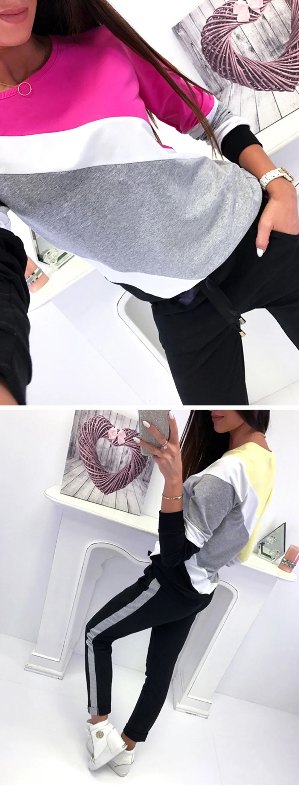 Neck Knitted Hoodies Sweatshirt Pullovers