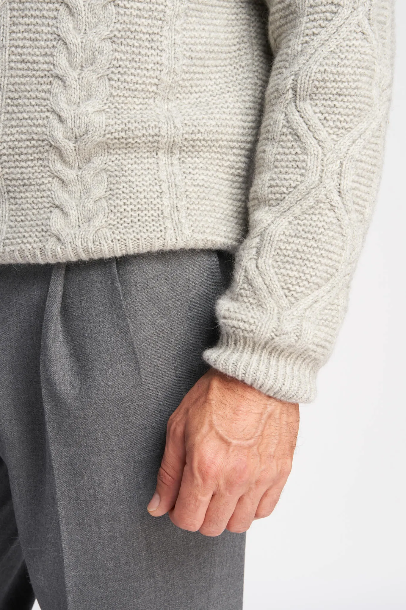 Orson knitted crew neck jumper in alpaca and yak wool