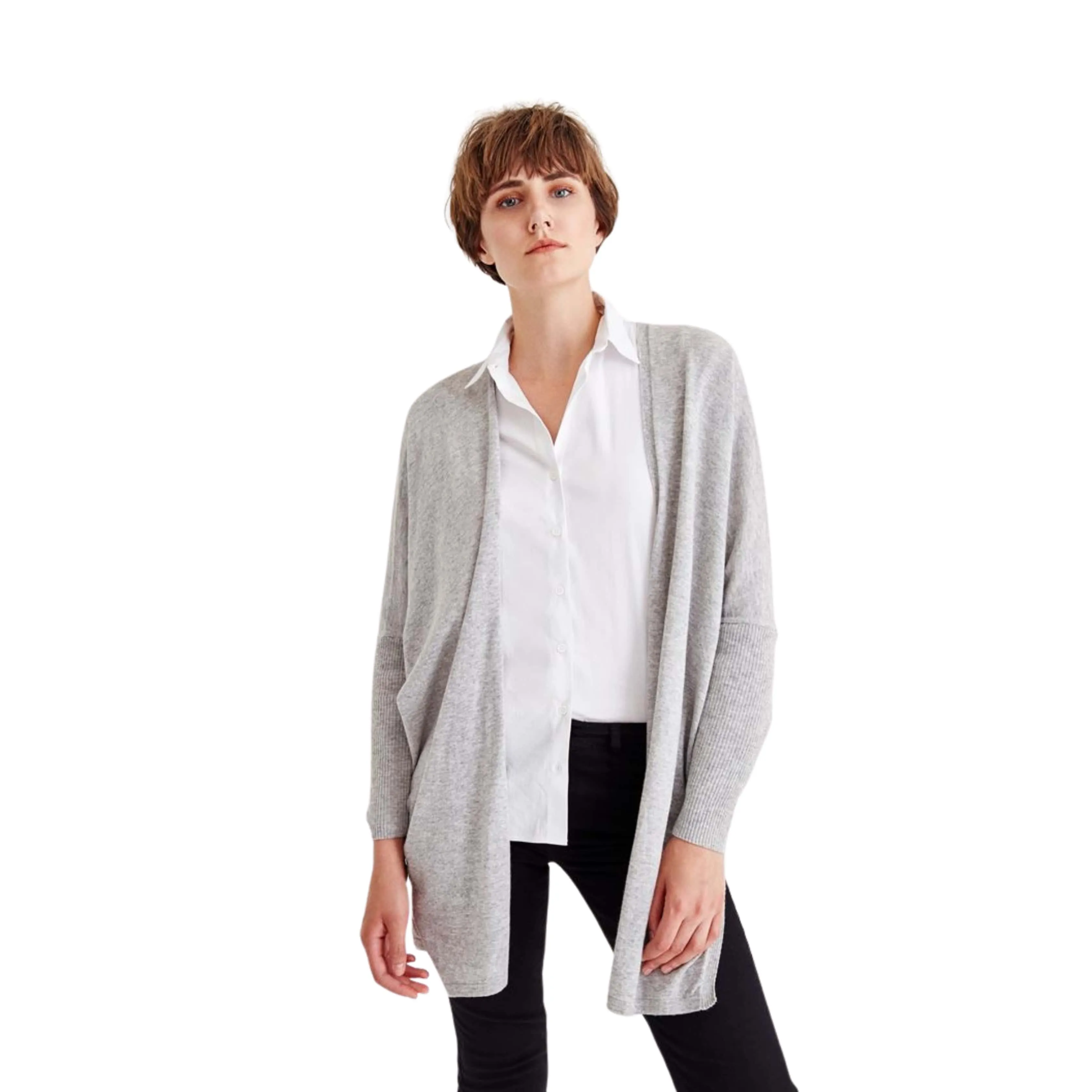 OXXO - Red Slit Detailed Long Cardigan