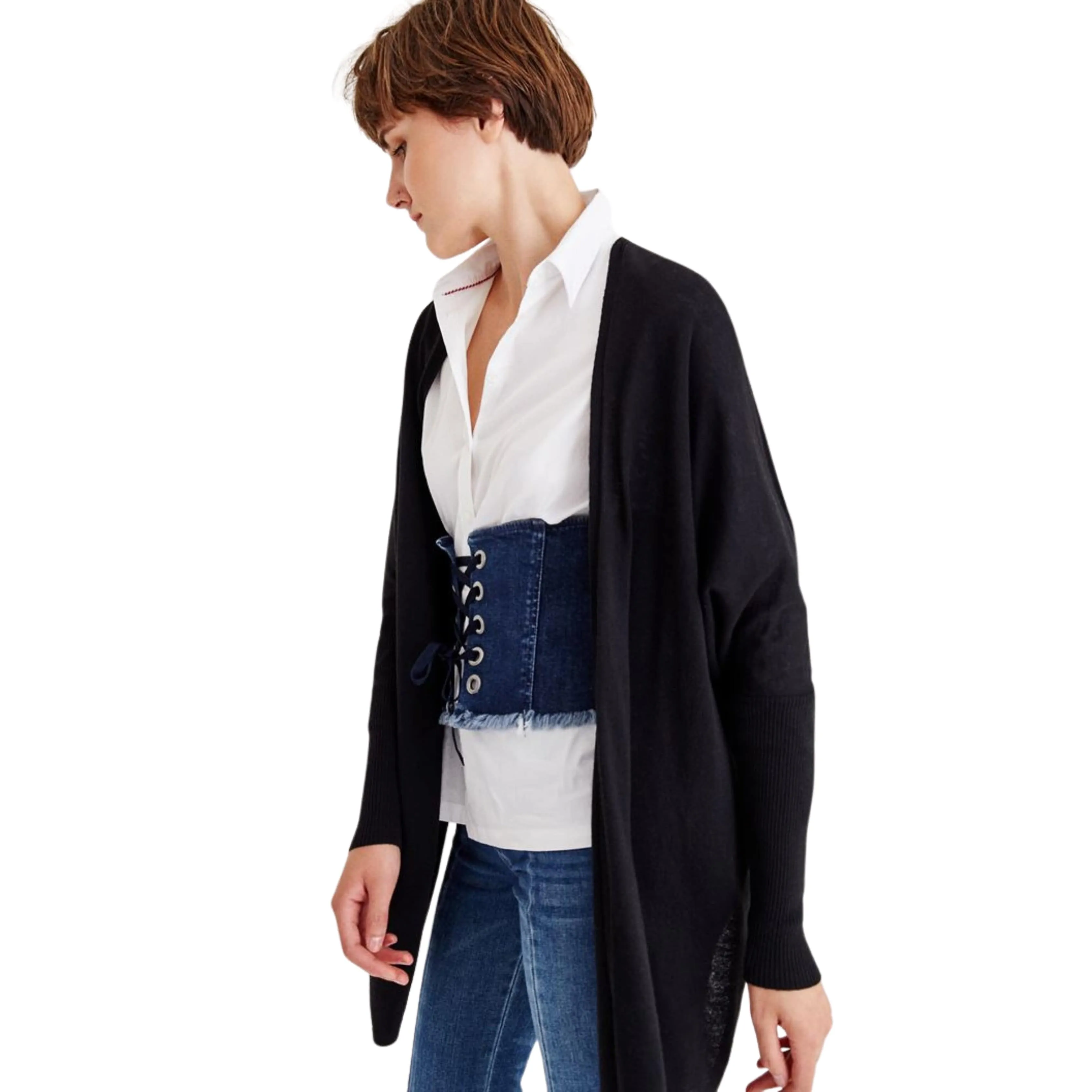 OXXO - Red Slit Detailed Long Cardigan