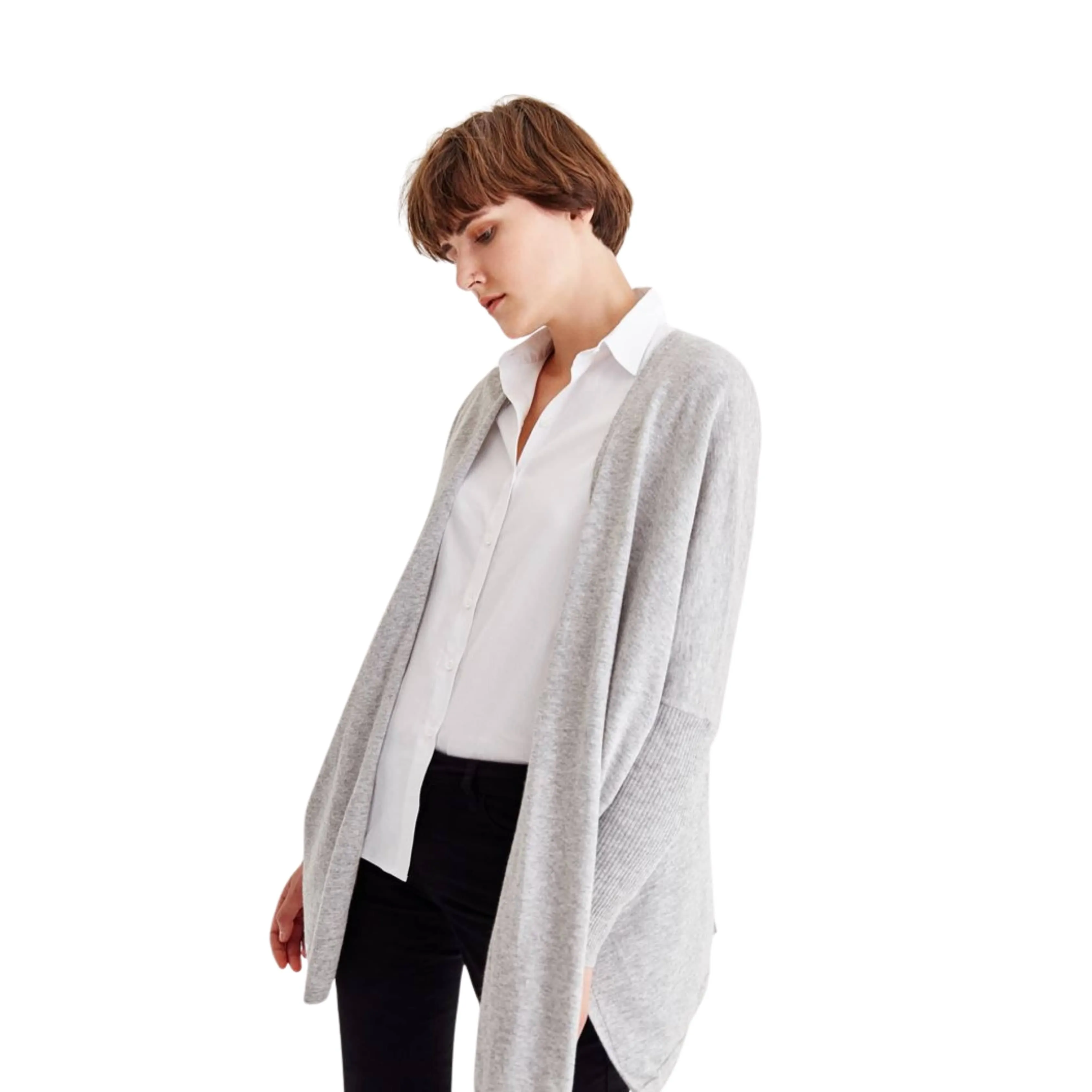 OXXO - Red Slit Detailed Long Cardigan