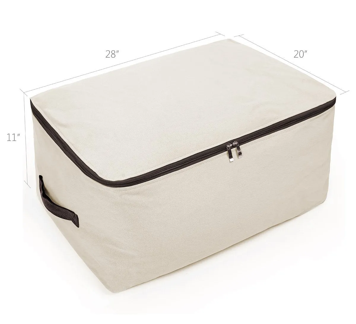 Premium Canvas Big Size Soft Storage Bag for Bedroom Closet, Winter Garment, Sweaters, Down Jacket, Coat, Uniforms, Suit etc, Cabinet Organizer Bag for Seasonal Clothes Storage, Beige