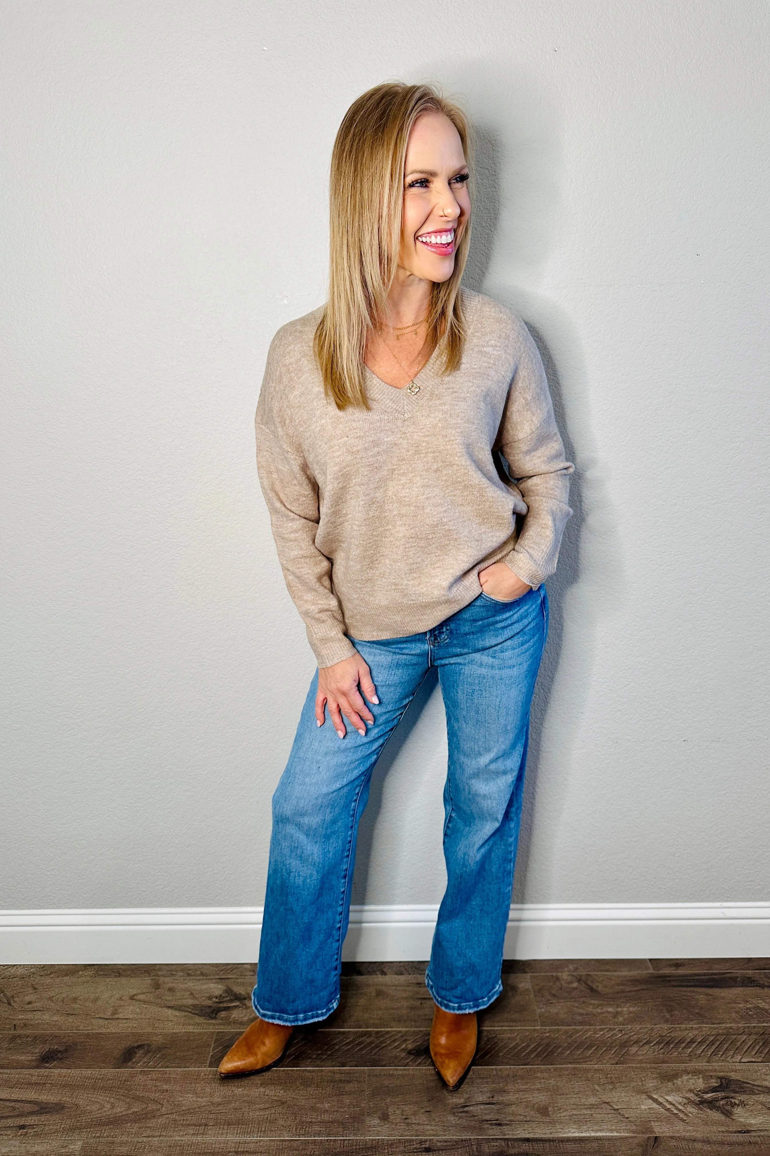 Shayla Drop Shoulder Knit Sweater