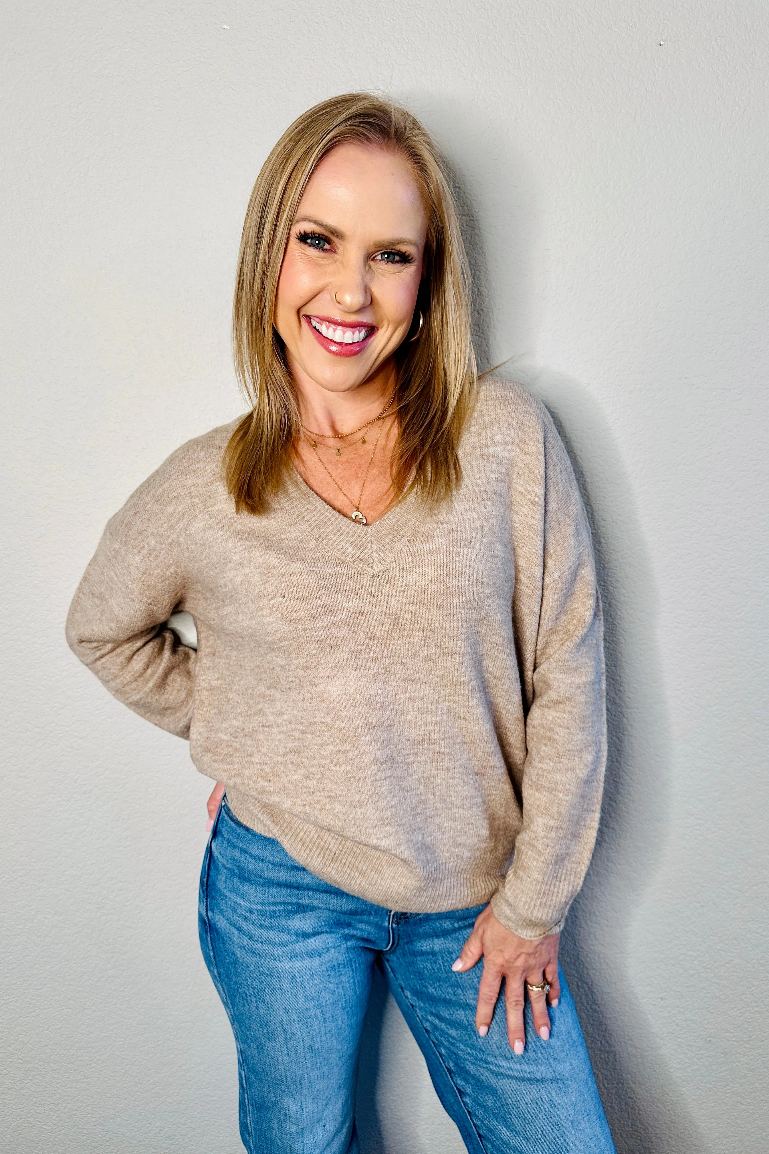 Shayla Drop Shoulder Knit Sweater