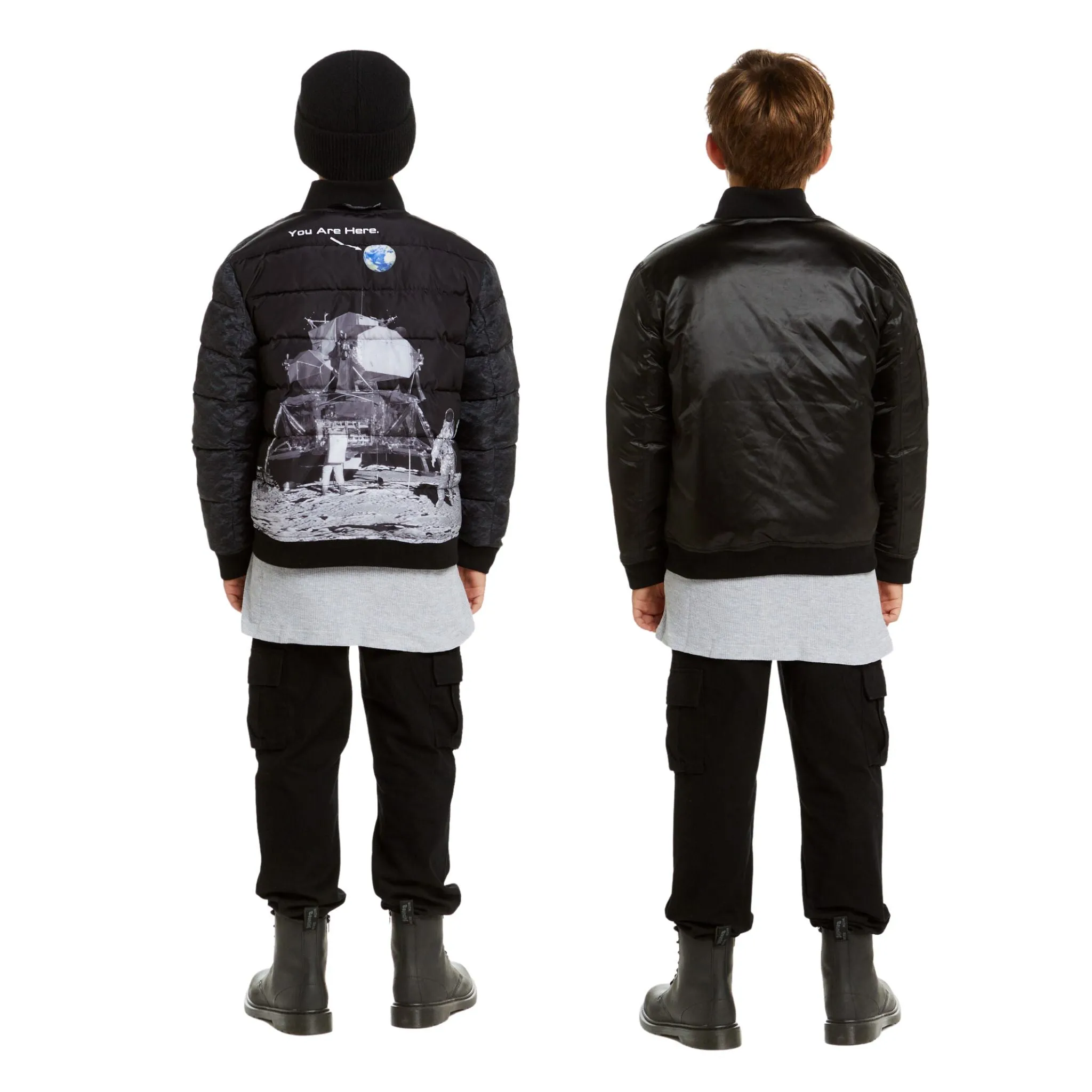 SPACEONE x Andy & Evan® | Reversible Bomber Jacket | Deep Space Black