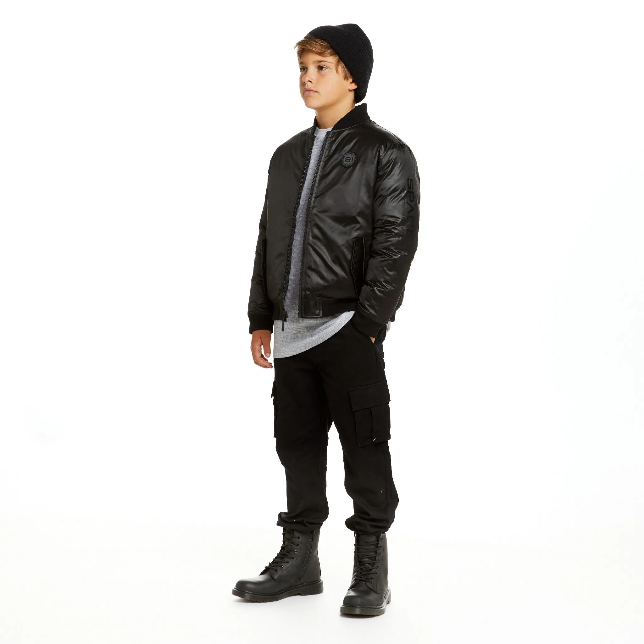 SPACEONE x Andy & Evan® | Reversible Bomber Jacket | Deep Space Black