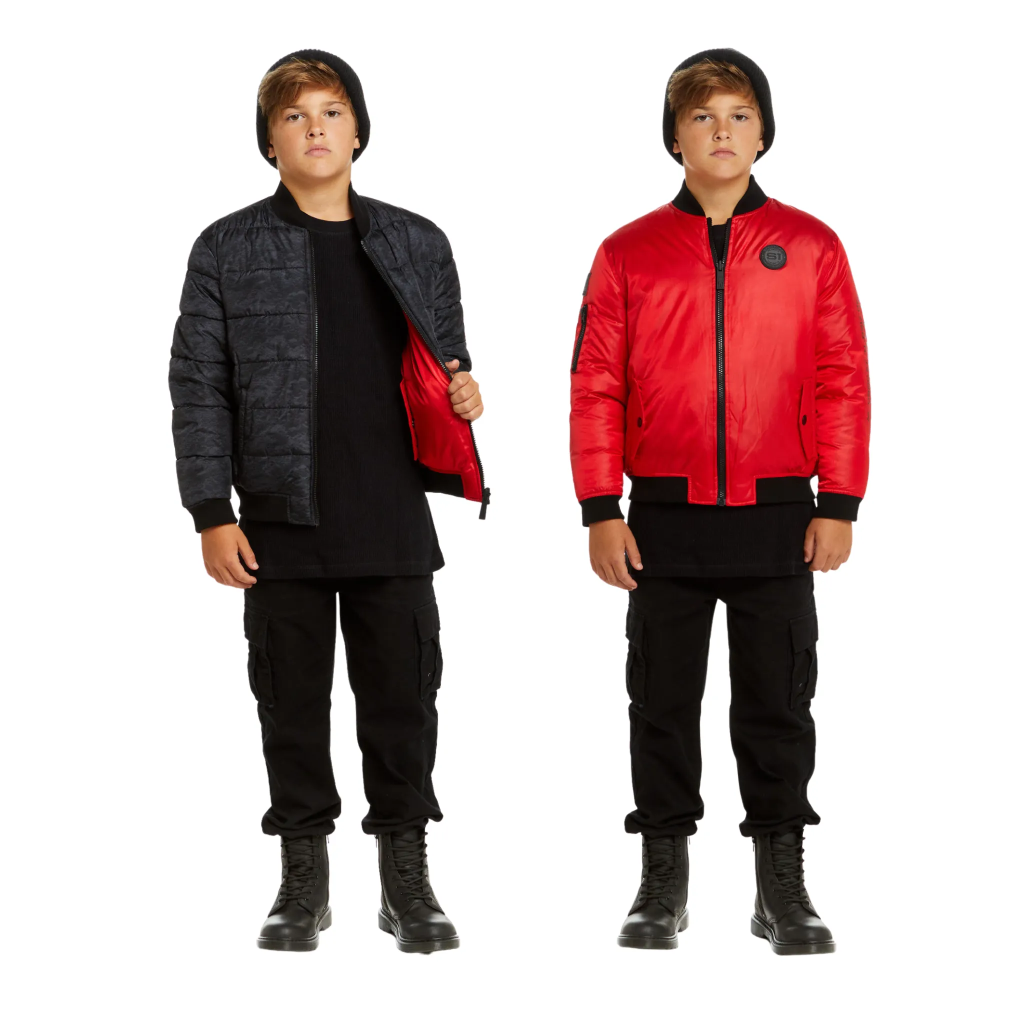 SPACEONE x Andy & Evan® | Reversible Bomber Jacket | Mars Red