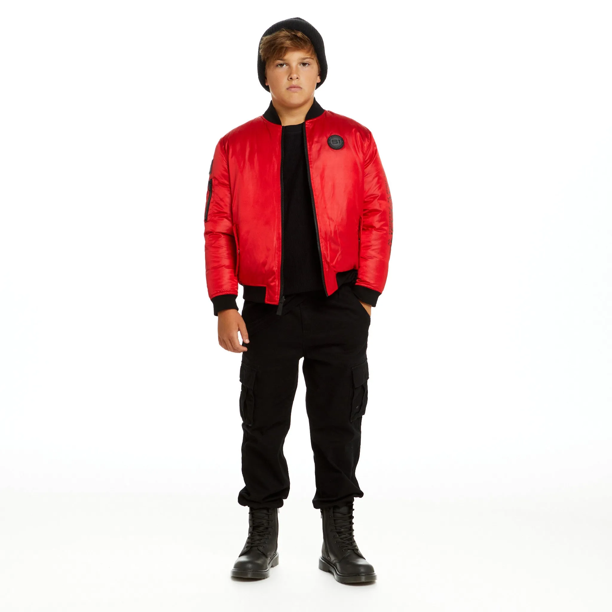 SPACEONE x Andy & Evan® | Reversible Bomber Jacket | Mars Red