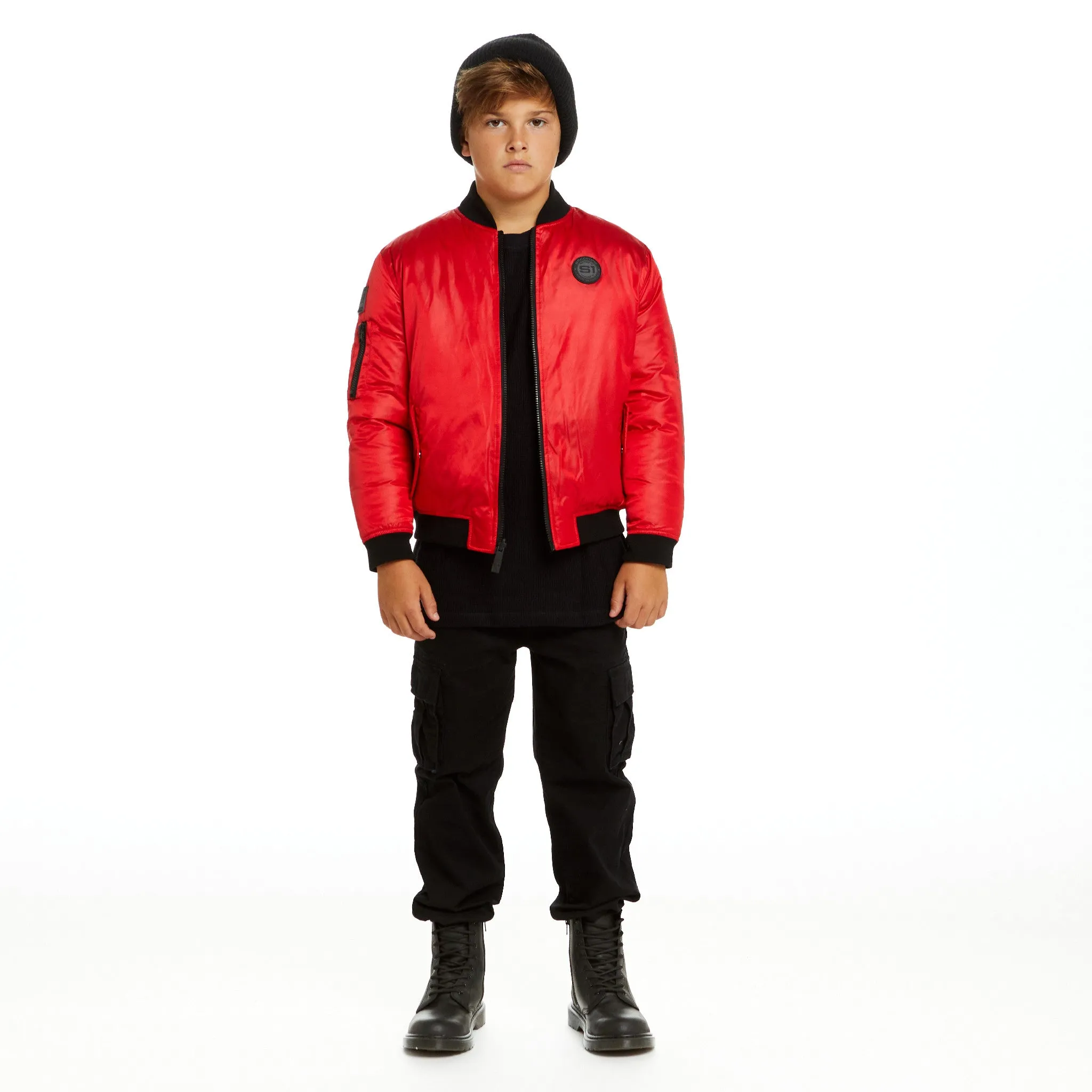 SPACEONE x Andy & Evan® | Reversible Bomber Jacket | Mars Red