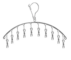 Strong Clip and Drip Hangers with 10 Metal Clothespins for Hanging Drying Clothes/Hats/Diapers/Skirts/Bathing Suits