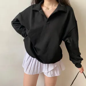 TAVIMART  -  Hoodie Women Kawaii Turn Down Collar Long Sleeve Oversized Streetwear Kpop Fall Winter Clothes Y2K Tops