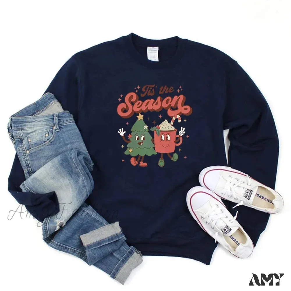 Tis The Season Santa Cocoa Christmas Hoodie